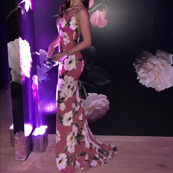 DOLCE GABBANA PINK FLORAL SILK dress IT42 (size 40-small) authentic - Picture 3 of 13